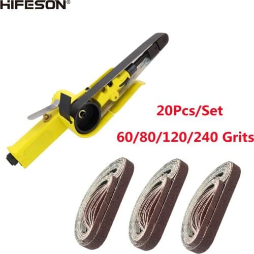 HIFESON 20PCS/Set Grinding Belts 60-240 Grits Sandpaper Abrasive Bands For Belt Sander Tool Wood Metal Grinding Sanderpaper