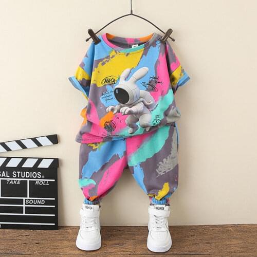 Kids Clothing Sets Summer Baby Boy Clothes Baby Girls Short Sleeve T Shirt+pants 2pcs Suits Cotton Children Boys Clothes 2t-10t