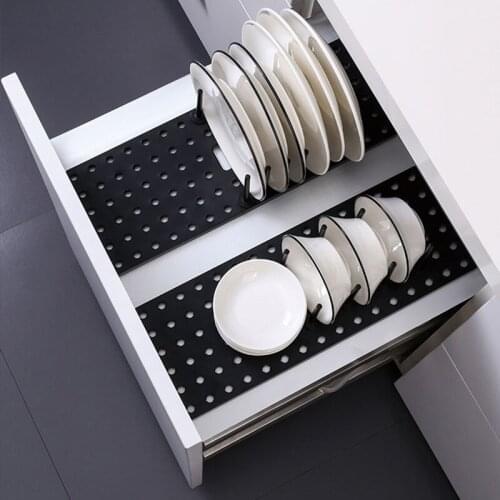 Kitchen Adjustable Dishes Drying Rack Holder for Home Bowl Pot Lid Shelf Organizer Telescopic Dish Plate Storage Rack Sink Dish