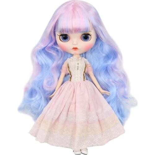 ICY DBS Blyth Doll 1/6 bjd white skin joint body new matte face Carved lips with eyebrow customized face, 30cm BL6005/1017