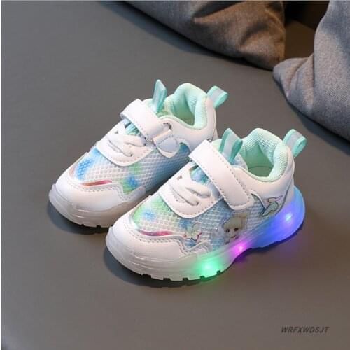 Hot Spring Kids LED Sneakers Princess Casual Shoes Sport Running Leather Shoes Children Shoes For Girls Boys