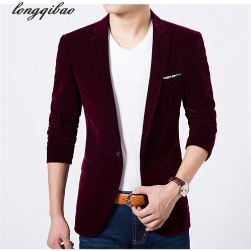 Spring and autumn men 's new casual suit jacket velveteen young suit Slim men' s clothing TB7117