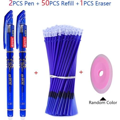 Magic Ink Erasable Pen Set 0.5mm Washable Handle Erasable Ink Pen Gel Pen Refill Rods For School Office Stationery Supplies