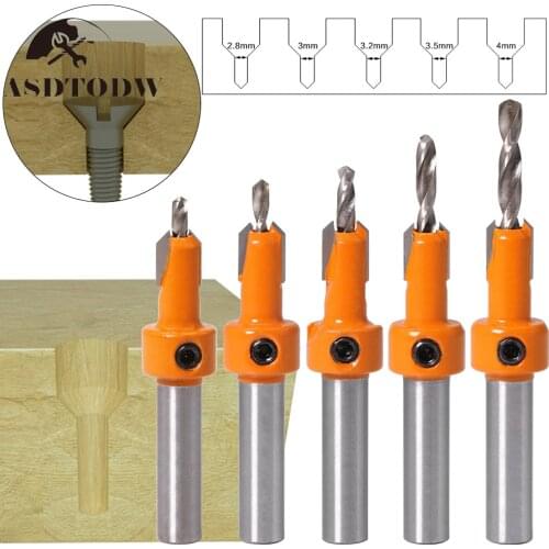 Countersink Drill Bit Set Carpentry Tools Countersunk Counter Sink Bit 10mm Width for Woodworking Wood Counterbore 5pcs