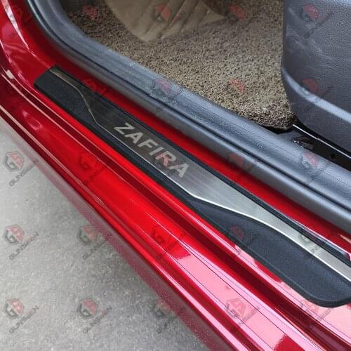For Auto Accessories Opel Zafira Stickers Stainless Steel Door Sill Strip Trim Scuff Plate Guard Protector Car Styling 4pcs/set