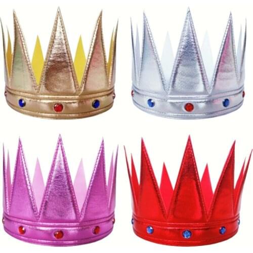Fashion New Golden King Crown Cloth Prince Headdress Birthday Party Cake Decoration Props Children Adult Hat Crown Boy and Girl