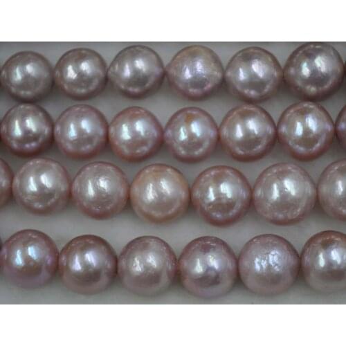 Wholesale 9-10mm round natural lavender furrow Kasumi pearl loose string 40cm free shipping