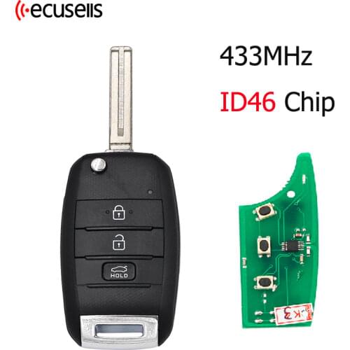 For Kia K5 Sorento Sportage 2013 2014 2015 3 Button Folding Flip Smart Remote Key Control Fob 433MHz With ID46 Chip