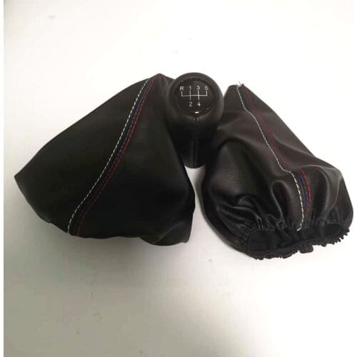 Car Shift Gear Stick Manual Handbrake Gaiter Shift Knob Black Leather Boot Car-Styling For BMW 3 Series E30 E34 E36 E46 M3 Z3