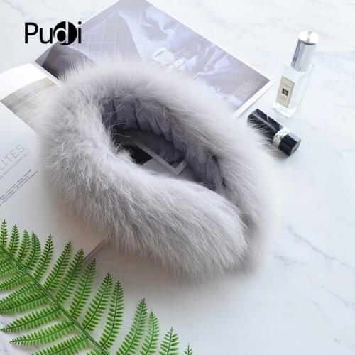PUDI SF825 Real Fox Fur Scarf Winter Autumn Warm Natural Fox Fur Scarves Ring Shawls