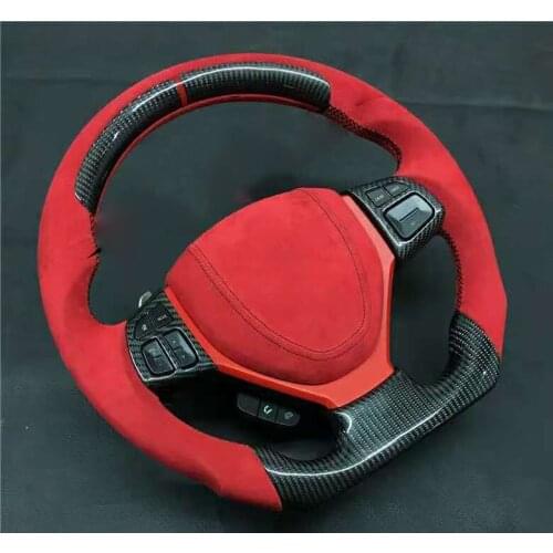 Cuatomized Real Carbon Fiber Sports Steering Wheel Alcantara Leather compatible for SUZUKI S-cross 2014-2015
