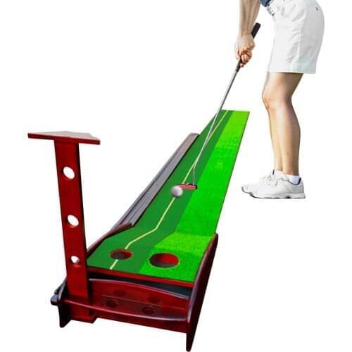 Solid Wooden Golf Putting Pad Portable Easy To Use Golf Fairway Indoor Golf Putter Trainer Putting Practice Mat Training Aids