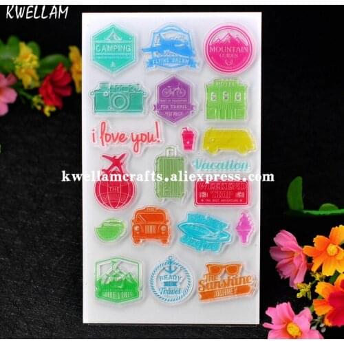 WEEKEND TRIP CAMPING FLYING DREAM Scrapbook DIY photo cards account rubber stamp clear stamp transparent stamp 9.5x16cm 7063004