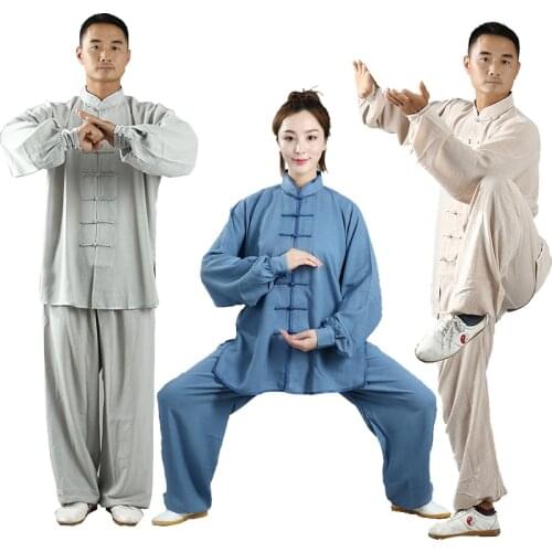 Unisex high quality Linen cottonTai Chi Uniforms Traditional Chinese Style Oriental Wushu Costumes Kung Fu Wing Chun Suit
