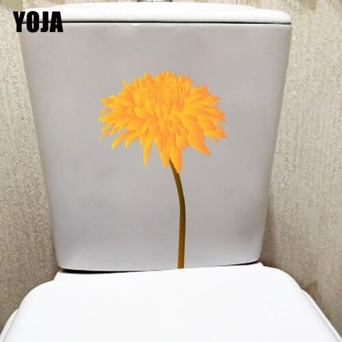 YOJA 15X23.3CM Hand Painted Botanical Flowers Toilet Sticker Home Room Wall Decoration T1-1215
