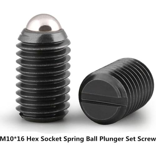 10pcs M10*16 Hex Socket Spring Ball Plunger Set Screw, 10mm wave beads positioning marbles tight screws Alloy steel 12.9 grade