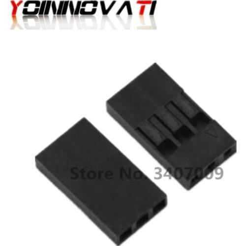 100pcs Dupont Head 2.54mm 3P 1X3P Dupont Plastic Shell Pin Head Connector Jumper Wire Cable Housing Plug Female