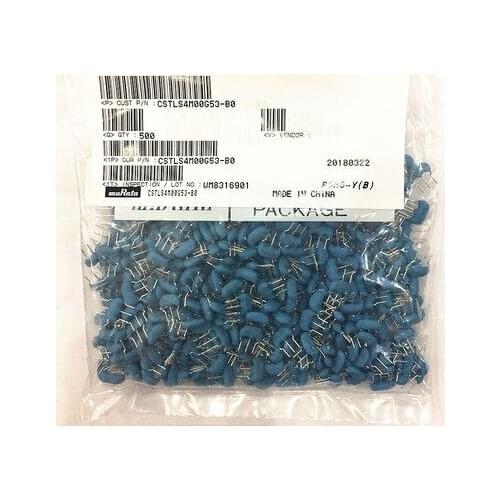 500pcs New 4MHZ Ceramic Crystal CSTLS4M00G53-BO 3 Feet tao zhen 400G