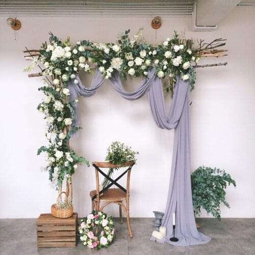 500cm Gray Chiffon Fabric For Wedding Backdrops Party Ceremony Arch Drapery Venue Hanging Decorations Favors