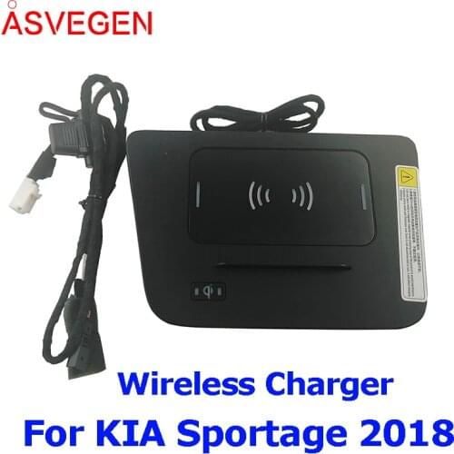 Car Wireless Charger For KIA Sportage 2018 Phone Charging Pad Module Fast Charging Case Plate Central Console Storage Box Acce