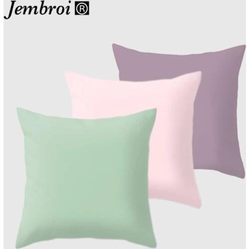 Double-sided Printing Polyester Solid Color Cushion Cover Pink White Black Green Decorative Pillow Case Sofa Chair Home Decor