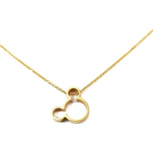 Classic Cartoon Miki Cute Mouse Pendant Necklace Women Memories Jewelry Stainless Steel Collar Chocker Ketting Best Friend Gifts