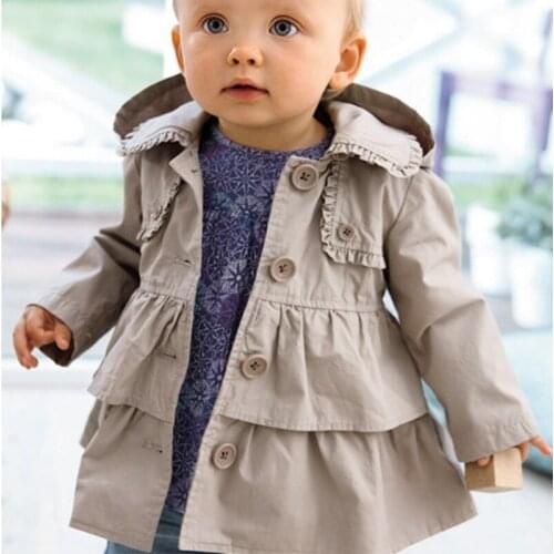 Infant Girls Autumn Winter Trench Coat 1-5Y Toddler Baby Boy Girl Hooded Hoodies Jacket Kids Children Outerwear Clothes Clothing