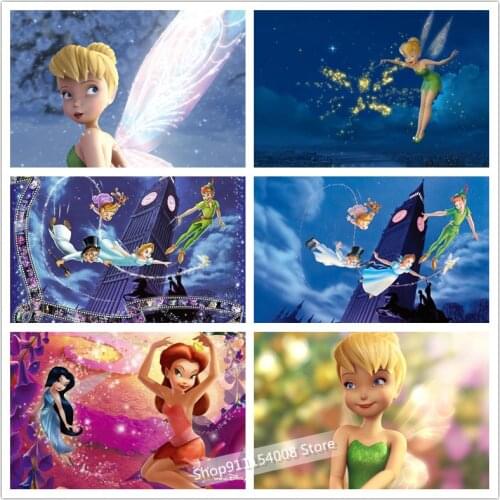 Disney 5D Diamond Painting Full Square Tinker Bell Rhinestones Pictures Diamond Mosaic Full Display DIY Diamond Embroidery