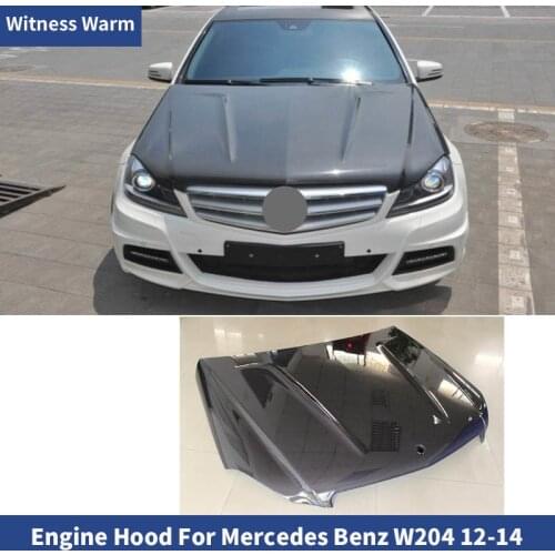 FRP Carbon Fiber Front Bumper Engine Hood Bonnet For Mercedes Benz W204 C63 AMG 2012 2013 2014 AMG style