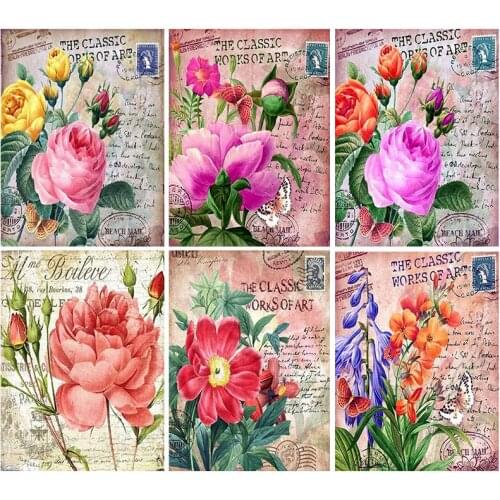 GATYZTORY Paint By Number Flower Picture Oil Painting Art DIY Coloring By Number Door Landscape Kits Modern Wall Artworks