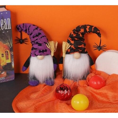 Halloween Gnome Wizard Spider Swedish Tomte Nisse Plush Handmade Farmhouse Kitchen Tiered Tray Decoration wholesales