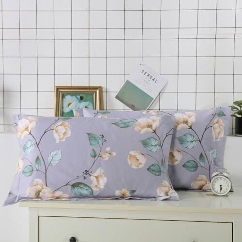 Cotton Pillow Shams Set of 2 Soft Flower Pillowcases Machine Washed