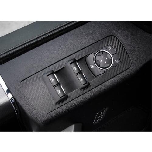 Door Button Window Adjustment Switch Carbon Fiber Stickers Cover Trim for Ford F150 2015+ Stylish Car Sticker Car Accessories