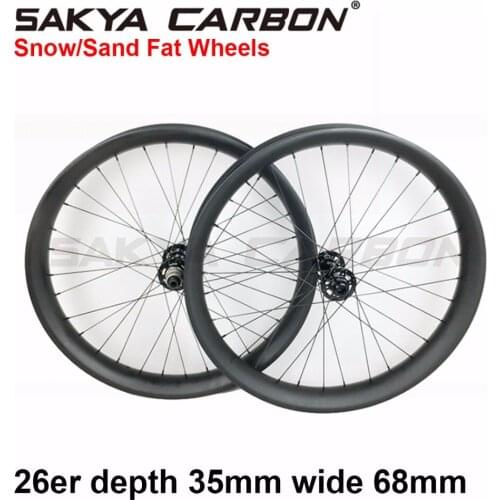 Fat Bike Wheels 26er full carbon wheels Snow Bike Wheels Sand Bike Wheels Clincher Depth 35mm Wide 68mm