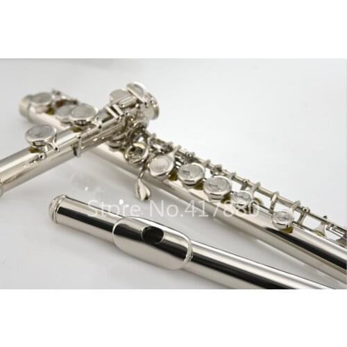 MARGEWATE Flute MGT-221P New Arrival C Tune Flute 16 Keys Hole Closed Nickel Plated E-Mech Flute Musical Instrument