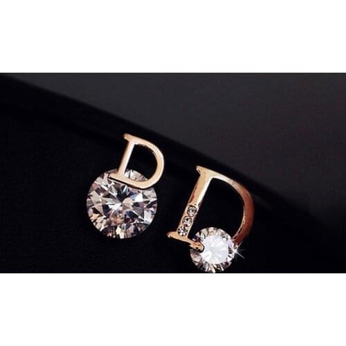 Trendy 925 Sterling Silver Crystal Stud Earrings For Women Girls Wedding Engagement Fashion Jewelry Anniversary Gift Wholesale