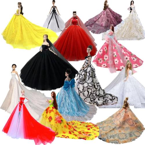 Fashion Wedding Dress 1/6 BJD Clothes for Barbie Doll Clothes Outfits Princess Party Gown Vestidos 11.5" Dolls Accessories Toys