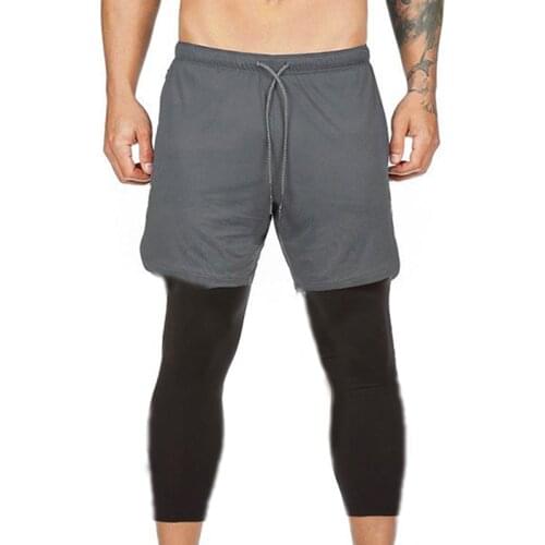 Mens Training Shorts 2 In 1 Sports Shorts Men Soccer Workout Jogging Short Pants Quick Dry Gym Sport Fitness Tight Shorts