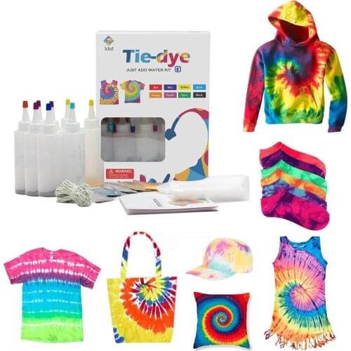 Tie-dye DIY Kit With Rubber Bands Gloves Dyeing Tools Safe Non-toxic Shirt Fabric DIY Fashion Dye Kit Clothing Graffiti Dye Prop