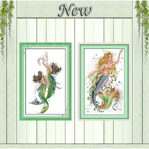 The mermaid angel fairy diy Painting Counted Printed on canvas DMC 14CT 11CT chinese Cross Stitch Needlework Kits Embroidery Set