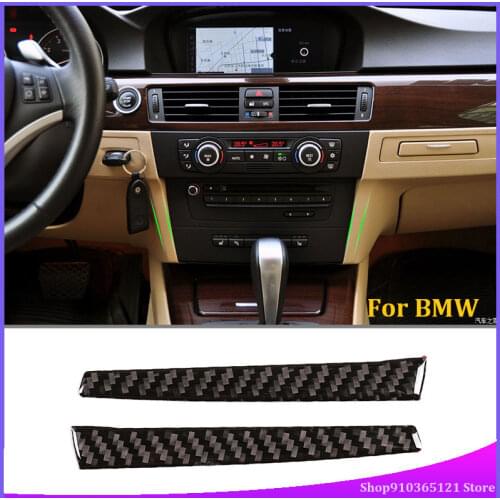 For BMW 3 Series E90 2005-2012 Central Control Volume Side Stickers Decorative Stickers Real Carbon Fiber (Soft) Car Accessories
