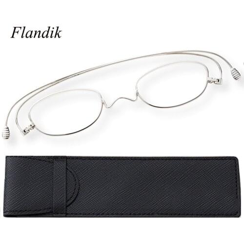 Anti-blue Reading Glasses Unisex Ultralight Portable Thin Optics Glasses Titanium Alloy Frame Presbyopia Glasses+1.00+1.50+2.00
