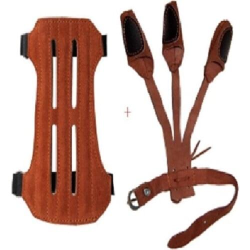 Hunting Leather Left Hand Archery Arrow Bow Accessories Shooting Protective Finger Hand Protector Guard Fingers Protect Glove