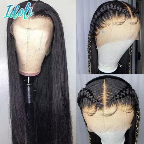 Idoli Hair 4x4 Lace Front Closure Wig 28 30 Inch Straight Brazilian Human Remy Hair Frontal Wigs Pre Plucked For Black Women