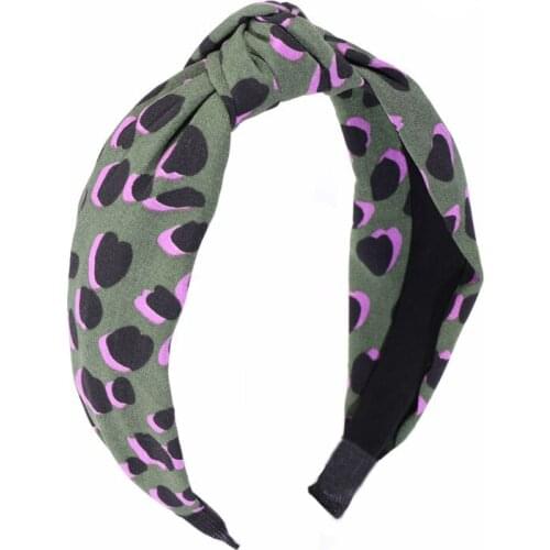 Women Korean Knotted Fabric Headband Girls Wholesale Hair Accessories Leopard Top Knot Hairband Ladies Fashion Head Pieces