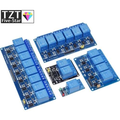 TZT 5v 12v 1 2 4 6 8 channel relay module with optocoupler Relay Output 1 2 4 6 8 way relay module for arduino In stock