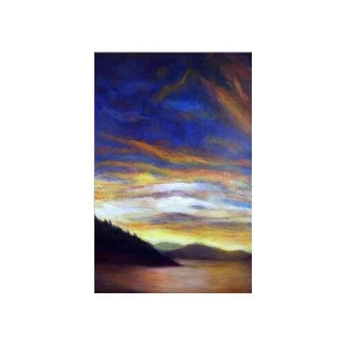 Hand Painted Oil Painting Landscape Oil Paintings Wall art for your Home Decor-Fiery Sky