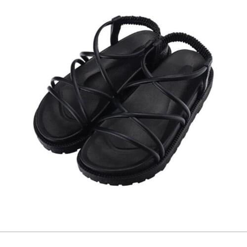 Ladies Sandals Outdoor Casual Shoes Open Toe Cross Strap Sandals Women Summer New Roman Women Sandals Wild Increased Shoes