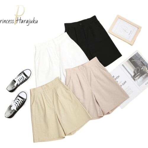 2021 New Womens Shorts Hot Summer Casual Dry Linen Shorts Plus Size Hight Waist Short Fashion Woman Streetwear Short Pants