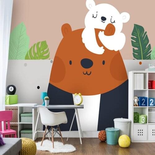 Modern minimalist hand painted childrens room baby elephant animal sky girl bedroom background wall painting